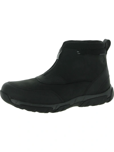 Clarks Grove Mens Leather Waterproof Ankle Boots In Black