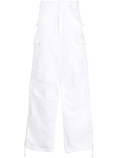 Darkpark Ripped-detail Wide-leg Trousers In White