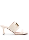 Bally Logo-plaque Mule Sandals In Bone Yellow/gold