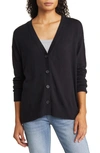 Lucky Brand Cloud Jersey Cardigan In Jet Black