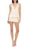 Flora Nikrooz Sestina Satin Short Pajamas In Cream