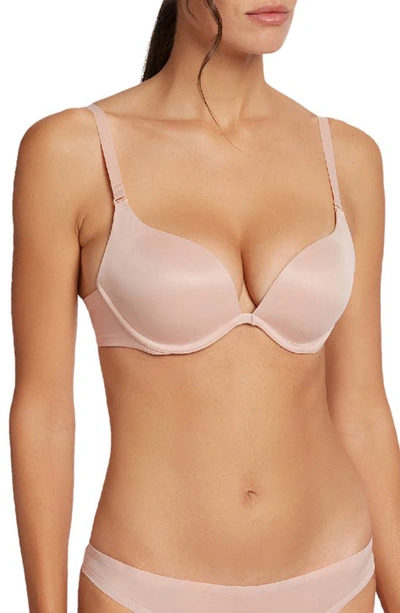Wolford Sheer Touch Underwire Push-up Demi Bra In Rose Powder