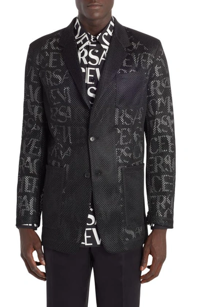 Versace Mesh Jacket In Black