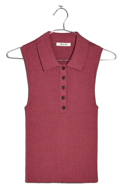 Madewell Owen Polo Jumper Tank In Pressed Grape