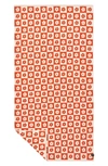 Slowtide Gigi Floral Cotton Bath Towel In Rust