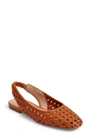 Nordstrom Arabella Woven Slingback Flat In Tan Toffee