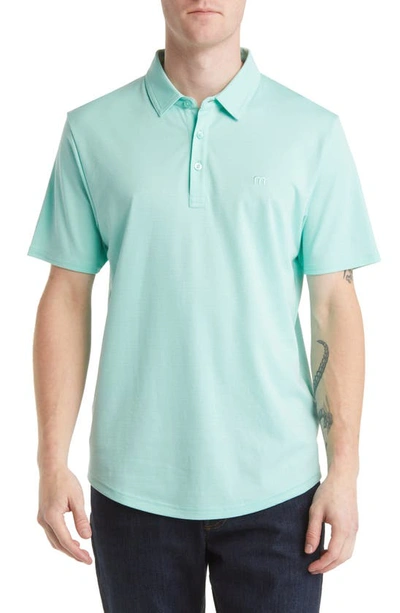 Travismathew A Class Cotton Blend Polo In Ocean Wave
