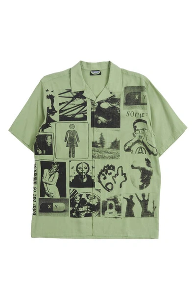 Pleasures Choices Short Sleeve Button-up Camp Shirt In Green