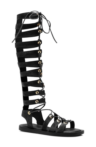 Free People Sun Chaser Gladiator Sandal In Black