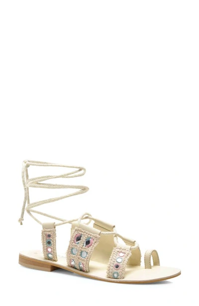 Free People Mantra Mirror Ankle Wrap Sandal In White