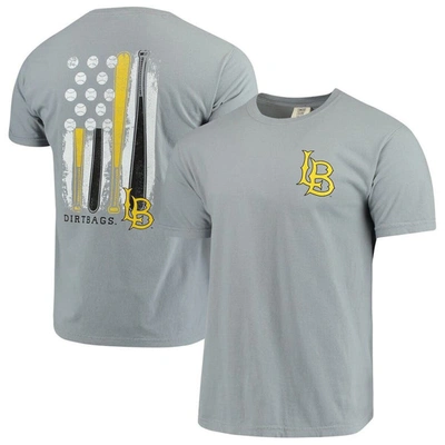 Image One Grey Cal State Long Beach The Beach Baseball Flag Comfort Colours T-shirt