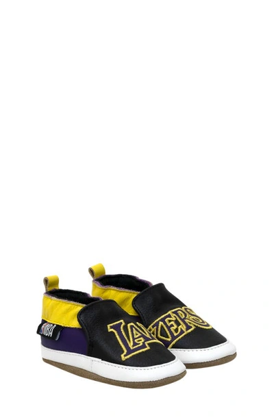 Robeez Kids' Los Angeles Lakers Crib Shoe In Black