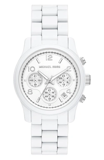 Michael Michael Kors Runway Chronograph Bracelet Watch, 38mm In White