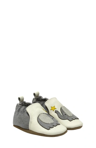Robeez Elephant Stars Crib Shoe In Ivory