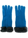 N•peal Handschuhe Mit Pelzbesatz In Blue