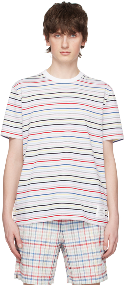 Thom Browne Striped Short-sleeve T-shirt In Multi-colour