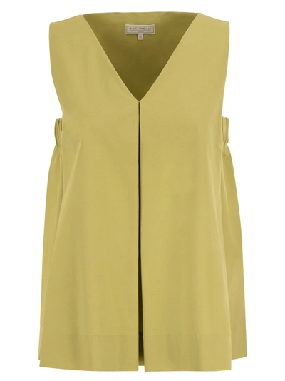 Antonelli Brambles - Wide Sleeveless Top In Green