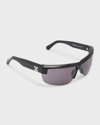 Off-white Toledo Mask Acetate Sunglasses In Black,smoke