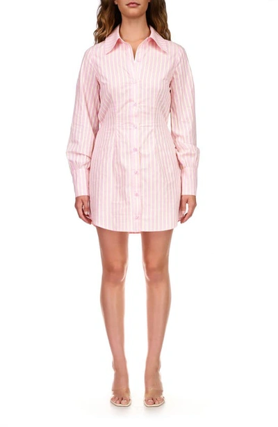 Sanctuary Striped Cotton Shirt Dress In Pink No3