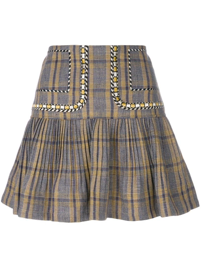 Isabel Marant Étoile Jessie Checked Mini Skirt In Brown