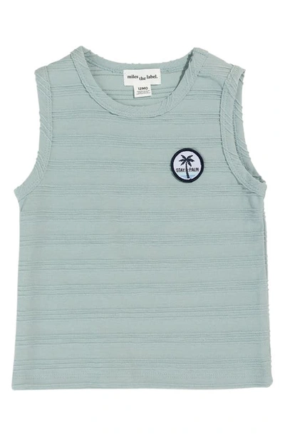 Miles The Label Babies' Textured Tank Top In Light Green