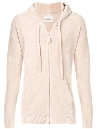 Laneus Chenille Hooded Sweatshirt In Neutrals