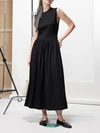 Totême Toteme Sleeveless Cotton Midi Dress In Black