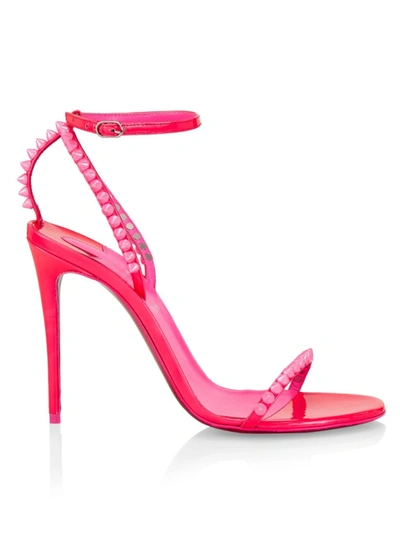 Christian Louboutin Women's So Me 100 Patent Leather Sandals In Pink