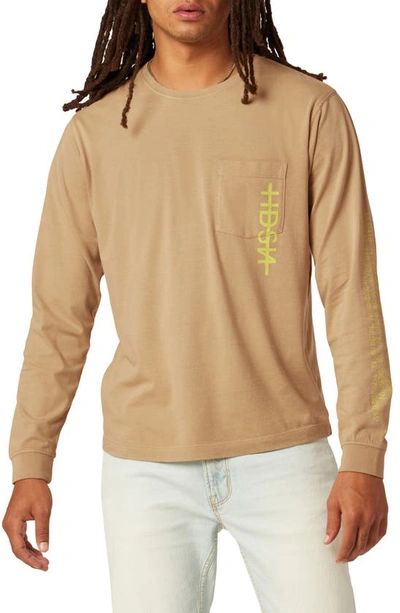 Hudson Long Sleeve Pocket Graphic T-shirt In Dusty Pink