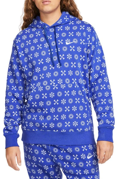 Nike Men's  Sportswear Club Fleece Monogram Hoodie In Game Royal