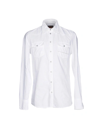 Care Label Solid Color Shirt In White