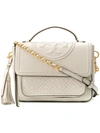 Tory Burch Quilted Foldover Shoulder Bag - Neutrals