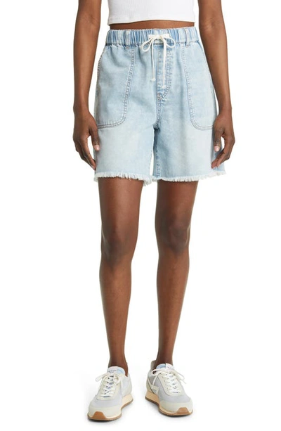 BLANKNYC TIE WAIST FRAY HEM DENIM SHORTS 