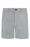 Appaman Kids' Linen & Cotton Trouser Shorts In Grey Herringbone