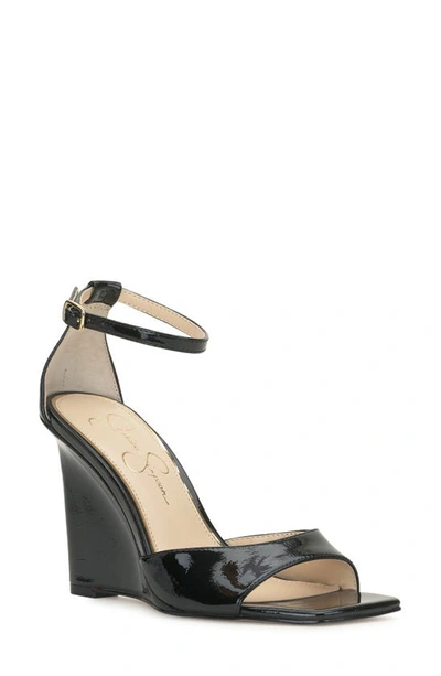 Jessica Simpson Leehi Ankle Strap Wedge Sandal In Black ModeSens