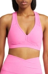 Beyond Yoga Lift Your Spirits Sports Bra In Pink Hype Heather