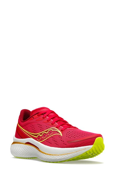 Saucony Endorphin Speed 3 Running Shoe In Red/ Rose