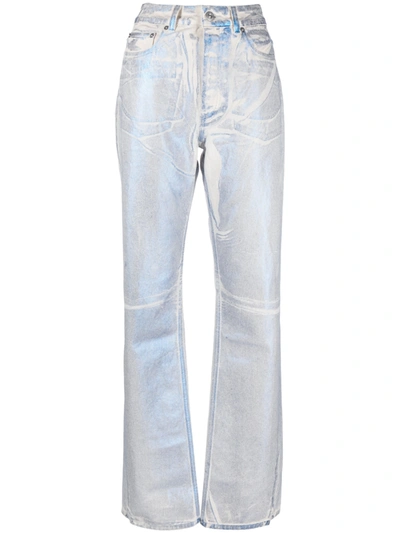Our Legacy Blue Foil Jeans In Gnawed Blue