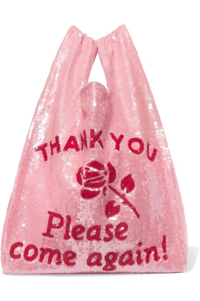 Ashish Sequinned Shopping Tote Bag In Pink&purple