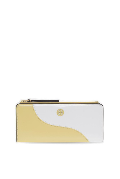 Tory Burch Logo-plaque Continental Wallet In 白色