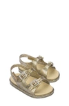 Mini Melissa Kids' Buckle Strap Sandal In Clear Glitter Gold