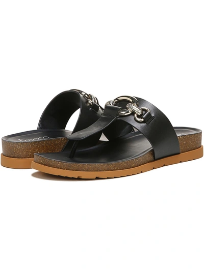 Franco Sarto Brielle Womens Leather Slip On Thong Sandals In Black