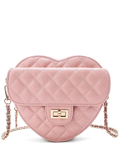 Tiffany & Fred Quilted Leather Heart-shaped Crossbody In Pink
