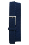 Px Perforated Suede & Leather Belt In Navy