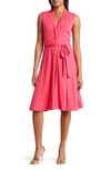 Love By Design Sleeveless Midi Shirtdress In Bright Rose