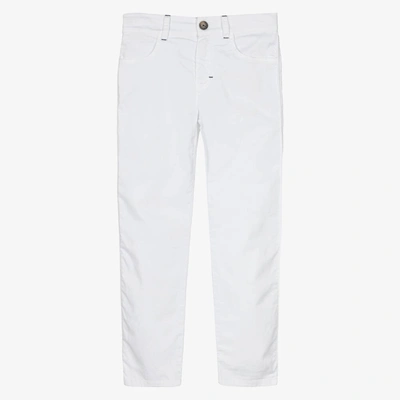 Tartine Et Chocolat Babies'  Boys White Cotton Trousers