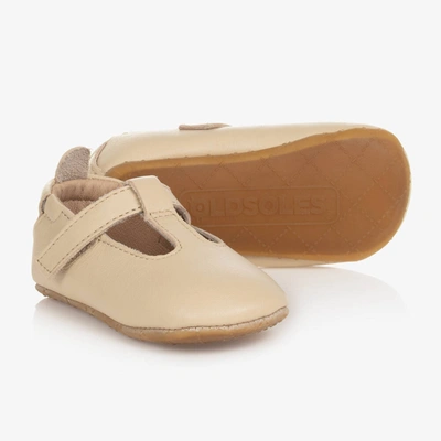 Old Soles Pale Beige Leather Baby Shoes