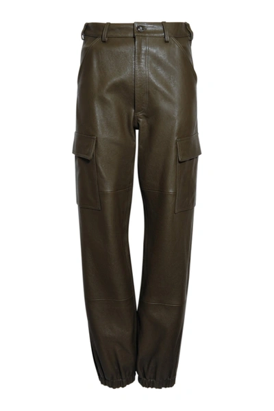 Altu Leather Cargo Pant In Deep Sage