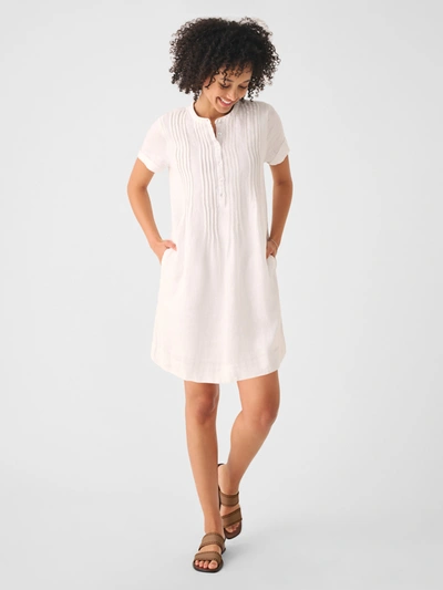 Faherty Gemina Basketweave Dress In White