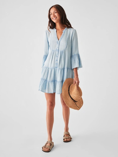 Faherty Dream Cotton Gauze Kasey In Light Indigo Wash